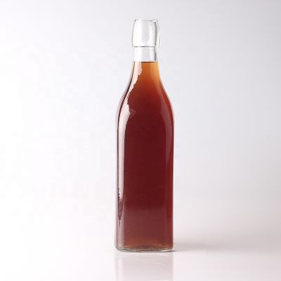 In Stock Short Neck Square Vodka Bottle Super Flint 750ml Empty Drinking Glass Bottles 