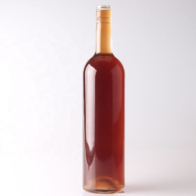 High Quality Cylinder 750ml Vodka Bottle Aluminum Cap Protruding Base Clear Bottle For Vodka 