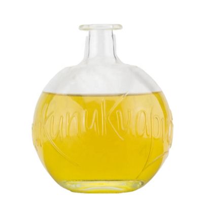 Exquisite Ball Shaped Customized Logo Super Flint Vodka Whiskey Rum Tequila Glass Bottle For Liquor Spirits With Cork Lid 700ml