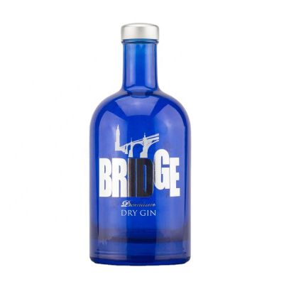 Hot Sale Classic Cylinder Shape Custom Color And Printing Design 700ml 750ml Glass Bottle For Vodka Whiskey Rum With Silver Cap