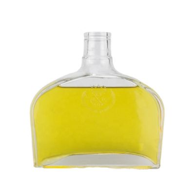 Factory Made Square Shape Custom Embossed Logo 700ml 750ml Liquor Spirits Glass Bottle For Vodka Whiskey Rum With Aluminum Caps