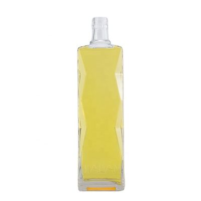 Custom Unique Design Luxury Transparent 500ml Vodka Glass Bottle Guala Top