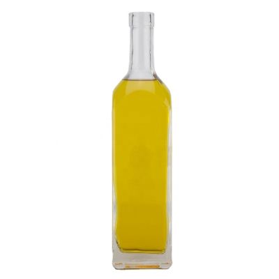 700ml 750ml New Fancy Square Shape Thick Bottom Food Grade Vodka Whiskey Brandy XO Glass Bottle For Liquor With Cork Top 