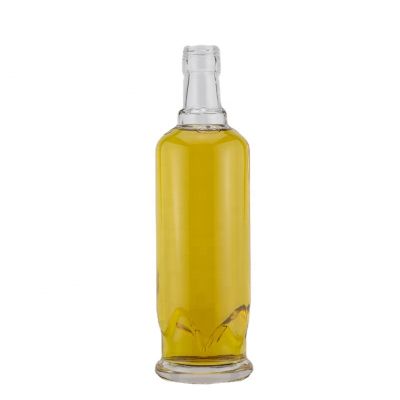 700ml 750ml Unique Custom Embossed Design High Quality Alcohol Vodka Whiskey Rum Glass Bottle For Liquor With Aluminum Caps 