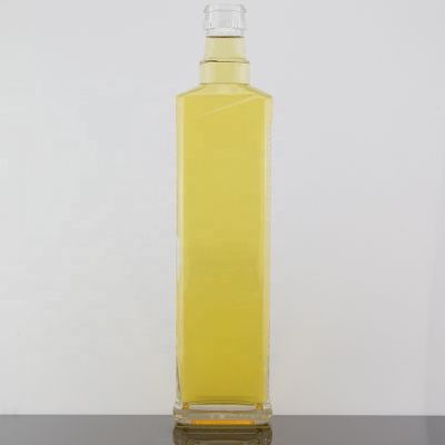 High Quality Clear Guala Top Sealed Square Shape Design Tequila Glass Bottle 500ml 