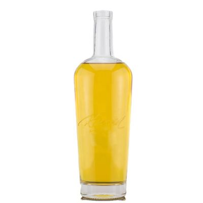 70cl 700ml China Factory Lead-Free Transparent Liquor Spirits Vodka Whiskey Brandy Rum Tequila Glass Bottles With Cork Stopper 