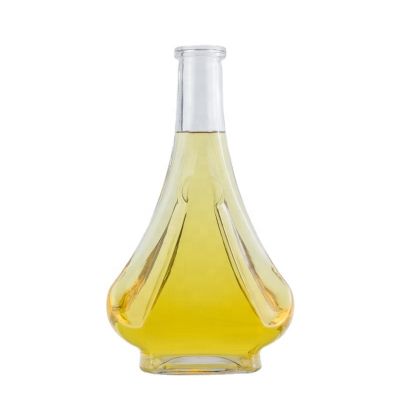 Custom Unique Design Cork Sealed 500ml Tequila Glass Bottle Transparent Empty Bottle 