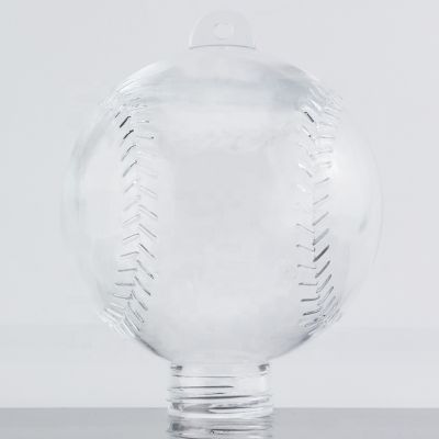 Unique Tennis Shape Embossed Design 500ml Whisky Glass Bottle With Screw Cap 