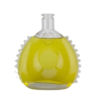 750ml 700ml 75cl 70cl Refinement Embossed Transparent Liquor Spirits Vodka Whiskey Brandy XO Glass Bottle With Cork Stopper 