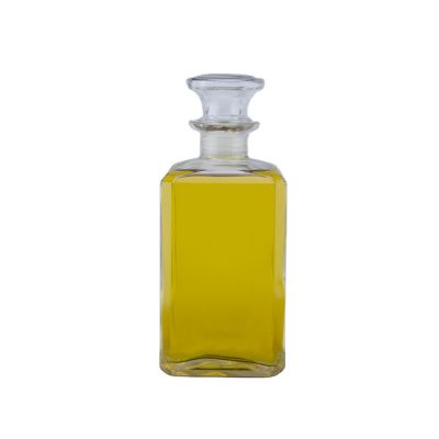 Square shape flawless smooth vodka whiskey glass bottle 750ml for cork stopper