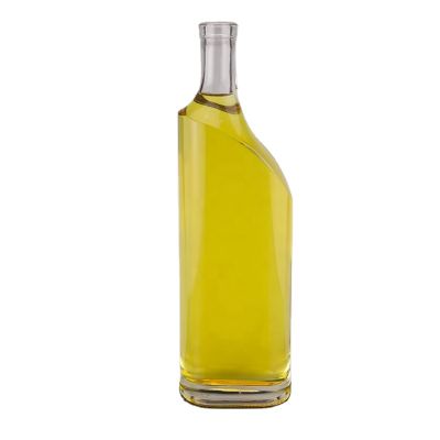 750ml luxury customized design transparent spirit and liquor super flint glass bottle with cork stopper closure 