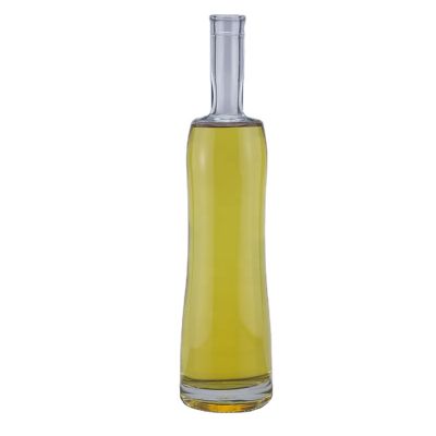 750ml round transparent decal liquor wine super flint glass bottle with cork stopper closure 