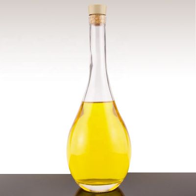 Thin Bottom Long Neck Super Flint Glass Bottle Smooth 750ml Liquor Glass Bottle With Cork 