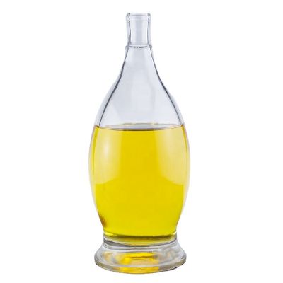 water drop bottle 750ml wide thick bottom painting spirit liquor super flint glass bottle with bar top 