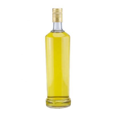 Unique customized shape 0.75l liquor brandy glass bottles for aluminum caps