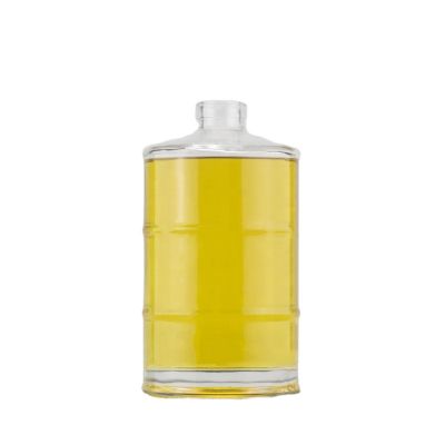 Hot Sale Cylinder Engraving Ring On Body Short Neck Glass Bottle 75 Cl Decoration Gin Cork Bottle 