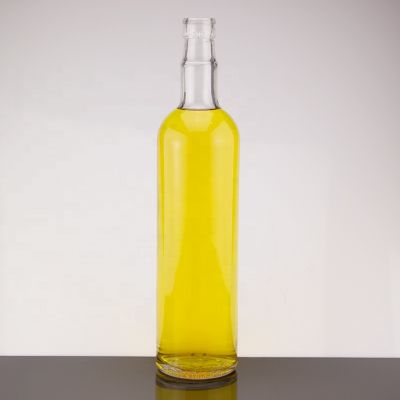 750ml cylinder body round shoulder long neck Spirits liquor Glass Bottles For beverage water cocktail liquor 