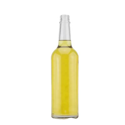 Competitive Price Cylinder Thin Bottom Round Shoulder Glass Bottle 750 Ml Whiskey Screw Cap Bottle 