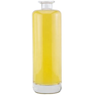 wholesale cylinder short neck super flint glass bottle 750 ml frost liquor cork stopper bottle 