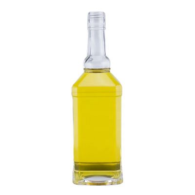 Trending Products Delicate Embossed Square Liquor Spirits Vodka Whiskey Tequila Glass Bottle With Aluminium Cap 750ml