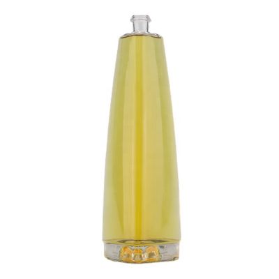 Triangle Shape Thick Bottom High Flint Cork Top Liquor Vodka Brandy Tequila Rum Glass Bottle With Cork Top For 750ml