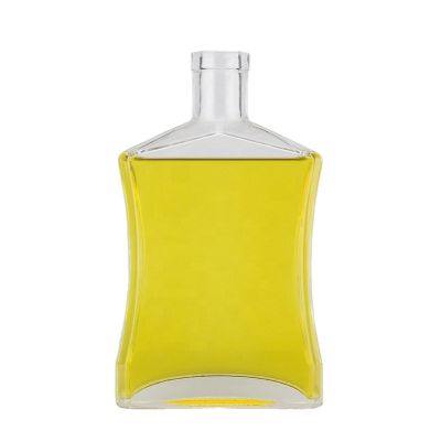 Manufacture Rectangle Short Neck Super Flint Glass Bottle 700 Ml Vodka Decoration Bottle 