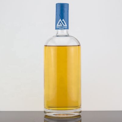 Thin Bottom Cylinder Round Shoulder Super Flint Glass Bottle 700 Ml Vodka Matte Bottle 