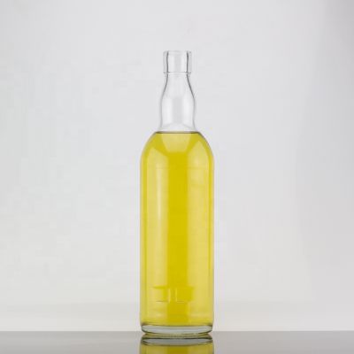 Repurchase Cylinder Thin Bottom Glass 700 Ml Gin Bottle With Decoration And Cork Stopper 