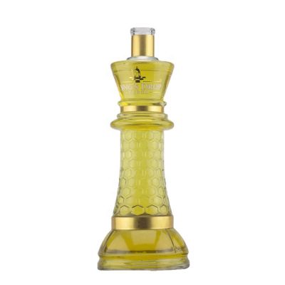 Customized Embossing Fancy Design Screen Painting High Flint Liquor Glass Bottle For Vodka Whiskey 750ml 