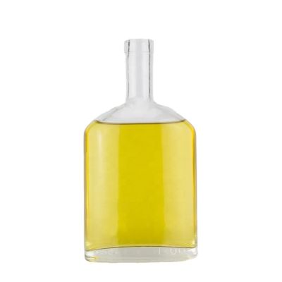 Manufacture Oval Smooth Super Flint 70 Cl Glass Bottle Tequila Decal Cork Bottle 