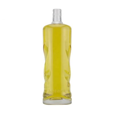 Customized Embossing Design High Flint Glass Bottle For Liquor Spirits Vodka With Screw Top 750ml 75cl 