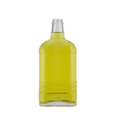 Embossing Design Factory High Flint Transparent Screw Top Liquor Spirits Glass Bottle For Vodka 750ml 