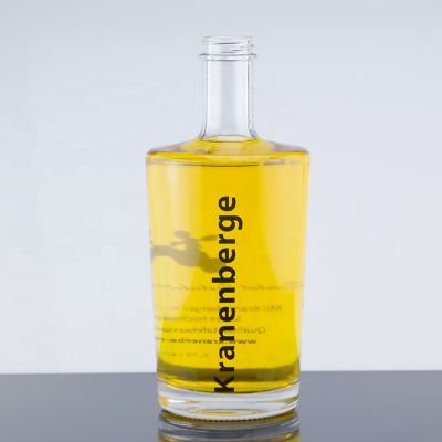 Delicate Decal 750ml Glass Gin Bottles Custom Design Bottle With Screw Cap Sealed 