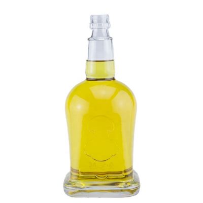Custom Made Super Flint Customized Logo Clear 750ml Clear Gin Rum Tequila Vodka Whiskey Glass Bottle For screw top
