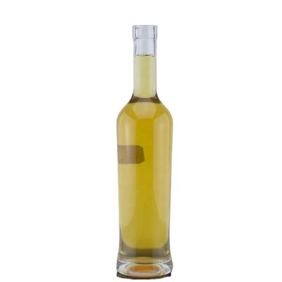Manufacture Long Body Long Neck Super Flint Glass 500 Ml Tequila Cork Bottle With Decoration 