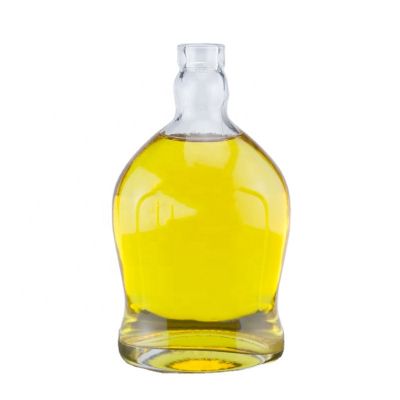 Custom Design Refinement Unique Shape Super Flint Vodka Whiskey Gin Liquor Spirits 750ml Glass Bottle For Cork Stopper 