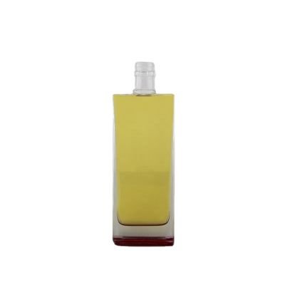 Square Shape Thick Bottom Super Flint Glass Bottle 500 Ml Whiskey Bottle With Acid Etch Finish 