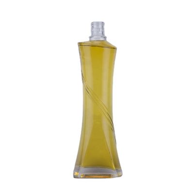 Customized Engraving Super Flint Glass Bottle 500 Ml Whiskey Bottles With Long Screw Lid 