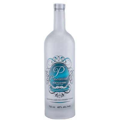 Frosted Finish Customized Screen Printing Design Hot Sale 750ml 700ml Vodka Whiskey Glass Bottle With Cork Stopper 