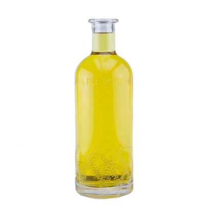 Factory Made Super Flint Professional Liquor Spirits Glass Bottle Fancy Bottom 750ml For Brandy Vodka Whiskey With Cork Top