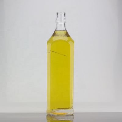 Custom Square Design Clear Empty Spirits Liquor Glass Bottle For Swing Top