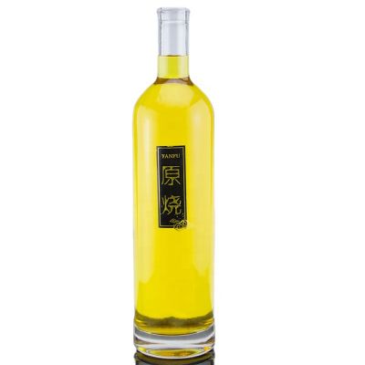 750ml 700ml Classic Design Elegant Custom Label Clear Glass Bottle For Liquor Spirits Vodka Whiskey Gin Brandy With Cork Top 