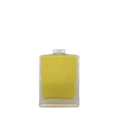Square Flat Shape No Neck Glass Bottle 500 Ml Rum Cork Bottle With Matte 