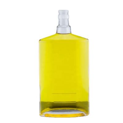 750ml Factory Made High Flint Transparent Square Liquor Spirits Vodka Whiskey Tequila Glass Bottles With Aluminum Caps 