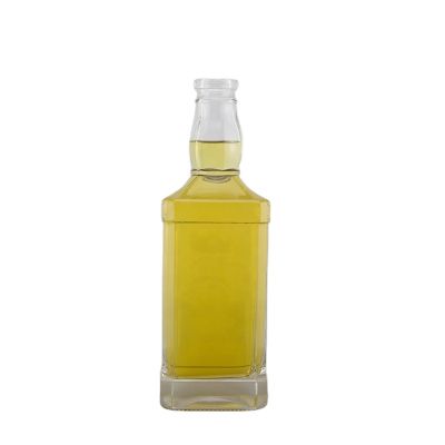 Square Shape Thick Bottom Special Neck Glass Bottle 500 Ml Rum Bottle With Cork Stopper 