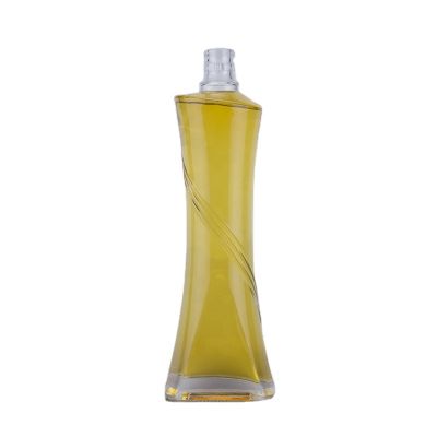 Unique Engraving 500 Ml Super Flint Glass Bottle Liquor Spirit Glass Bottle With Screen Printing 
