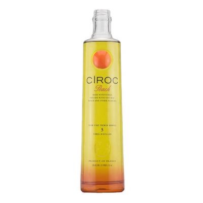 Wholesale Classic Round Shape Customized Decoration And Color Super Flint 750ml 75cl Vodka Whiskey Glass Bottles With Screw Top