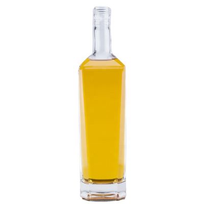 750ml Oem&Odm High Grade Super Flint Square Shape Transparent Vodka Whiskey Tequila Screw Top Glass Bottles For Liquor Spirits