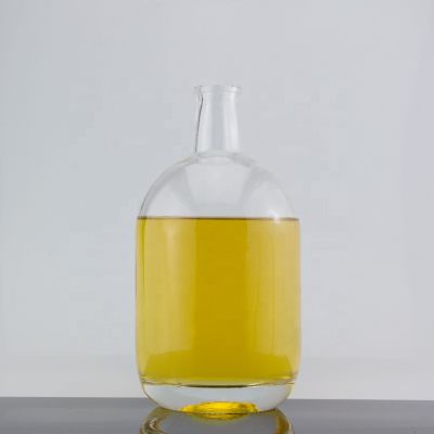 Round Shape Cork Sealed Thick Bottom Clear 750ml Gin Glass Bottle On Sale 
