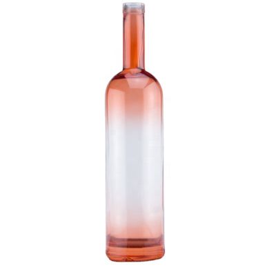 750ml 1000ml China Factory Cylinder Customized Intermediate Color Vodka Whiskey Rum Brandy Glass Bottle With Cork Stopper
